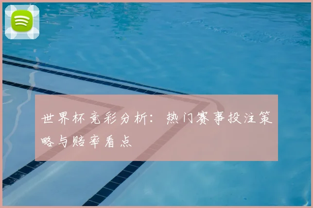 世界杯竞彩分析:热门赛事投注策略与赔率看点